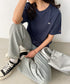 【POLOCHAMPS/ポロチャンプス】 別注 ワンポイント刺繍 クルーネック半袖Tシャツ | CL2232009 | ネイビー