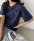 【POLOCHAMPS/ポロチャンプス】 別注 ワンポイント刺繍 クルーネック半袖Tシャツ | CL2232009 | ネイビー