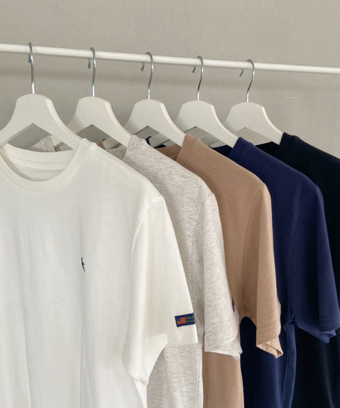 【POLOCHAMPS/ポロチャンプス】 別注 ワンポイント刺繍 クルーネック半袖Tシャツ | CL2232009 | ライトグレー
