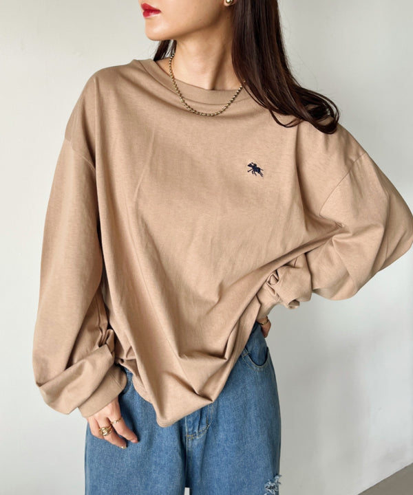 POLOCHAMPS/ポロチャンプス 別注 ワンポイント刺繍 ボリューム袖ロンT | CL2231390 | ベージュ