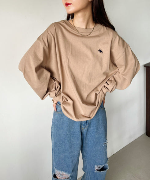 POLOCHAMPS/ポロチャンプス 別注 ワンポイント刺繍 ボリューム袖ロンT | CL2231390 | ベージュ