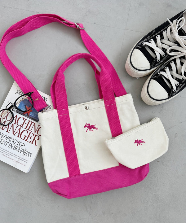 POLO CHAMPS/ポロチャンプス 別注 ポーチ付き 刺繍キャンバストートバッグ | CL6231392 | ピンク