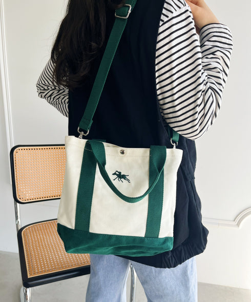 POLO CHAMPS/ポロチャンプス 別注 ポーチ付き 刺繍キャンバストートバッグ | CL6231392 | グリーン