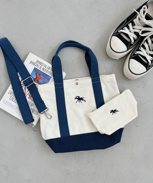 POLO CHAMPS/ポロチャンプス 別注 ポーチ付き 刺繍キャンバストートバッグ | CL6231392 | ネイビー