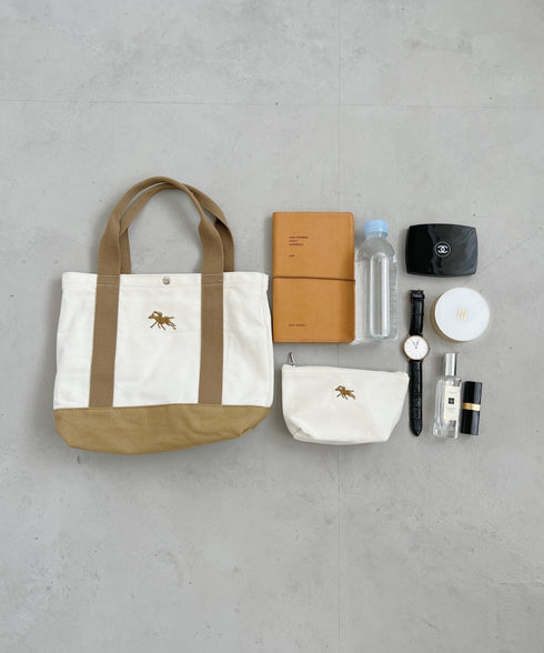 POLO CHAMPS/ポロチャンプス 別注 ポーチ付き 刺繍キャンバストートバッグ | CL6231392 | ベージュ