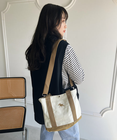 POLO CHAMPS/ポロチャンプス 別注 ポーチ付き 刺繍キャンバストートバッグ | CL6231392 | ベージュ