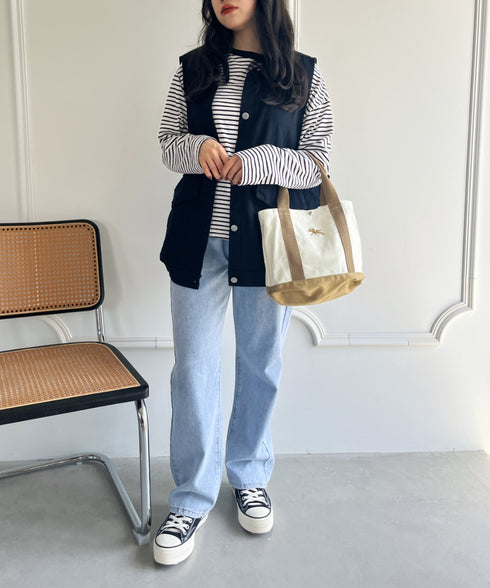 POLO CHAMPS/ポロチャンプス 別注 ポーチ付き 刺繍キャンバストートバッグ | CL6231392 | ベージュ