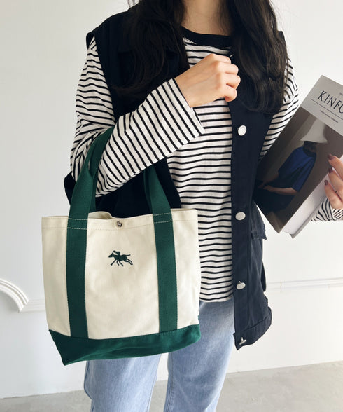 POLO CHAMPS/ポロチャンプス 別注 ポーチ付き 刺繍キャンバストートバッグ | CL6231392 | グリーン