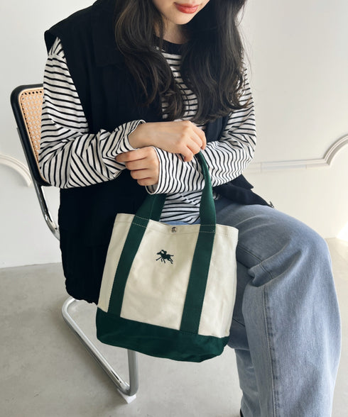 POLO CHAMPS/ポロチャンプス 別注 ポーチ付き 刺繍キャンバストートバッグ | CL6231392 | グリーン