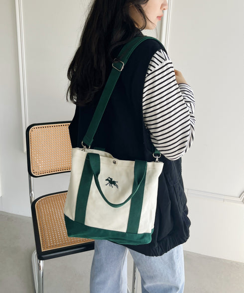 POLO CHAMPS/ポロチャンプス 別注 ポーチ付き 刺繍キャンバストートバッグ | CL6231392 | グリーン