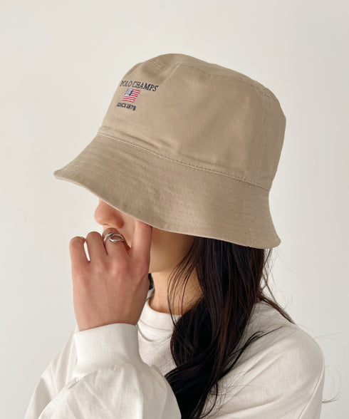 POLO CHAMPS/ポロチャンプス 別注 リバーシブル ミニ刺繍 深バケットハット | CL5231393 | ベージュ
