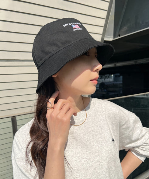 POLO CHAMPS/ポロチャンプス 別注 リバーシブル ミニ刺繍 深バケットハット | CL5231393 | ブラック