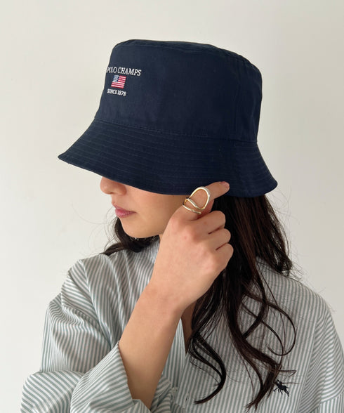 POLO CHAMPS/ポロチャンプス 別注 リバーシブル ミニ刺繍 深バケットハット | CL5231393 | ネイビー