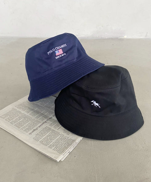 POLO CHAMPS/ポロチャンプス 別注 リバーシブル ミニ刺繍 深バケットハット | CL5231393 | ネイビー