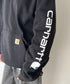 Carhartt(カーハート)/ ルーズフィット 袖ロゴ パーカー スウェット フーディー ミッドウエイト オーバーサイズ / K288 / Loose Fit Midweight Logo Sleeve Graphic Sweatshirt | IL2224045 | ブラック