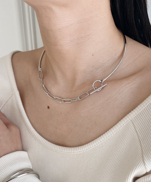 2WAY チェーン メタル チョーカー ネックカフ | MD4231002 | シルバー