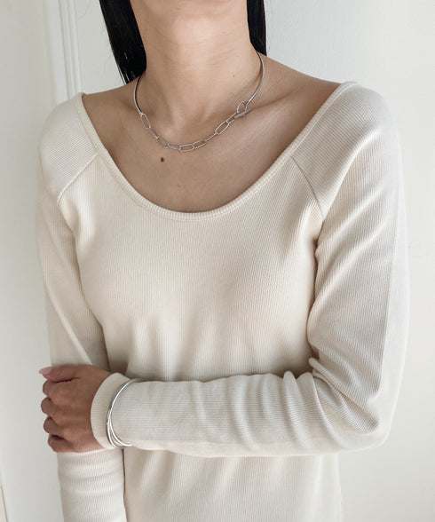 2WAY チェーン メタル チョーカー ネックカフ | MD4231002 | シルバー