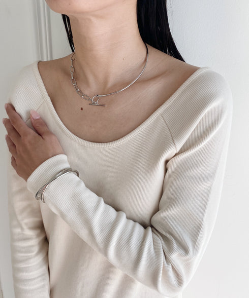 2WAY チェーン メタル チョーカー ネックカフ | MD4231002 | シルバー