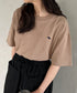 【POLOCHAMPS/ポロチャンプス】 別注 ワンポイント刺繍 クルーネック半袖Tシャツ オーバーサイズ | CL2232052 | ベージュ