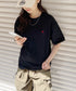 【POLOCHAMPS/ポロチャンプス】 別注 ワンポイント刺繍 クルーネック半袖Tシャツ オーバーサイズ | CL2232052 | ブラック