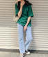 【POLOCHAMPS/ポロチャンプス】 別注 ワンポイント刺繍 クルーネック半袖Tシャツ オーバーサイズ | CL2232052 | ダークグリーン