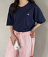 【POLOCHAMPS/ポロチャンプス】 別注 ワンポイント刺繍 クルーネック半袖Tシャツ オーバーサイズ | CL2232052 | ネイビー