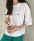【POLOCHAMPS/ポロチャンプス】 別注 ワンポイント刺繍 クルーネック半袖Tシャツ オーバーサイズ | CL2232052 | ホワイト