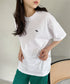 【POLOCHAMPS/ポロチャンプス】 別注 ワンポイント刺繍 クルーネック半袖Tシャツ オーバーサイズ | CL2232052 | ホワイト