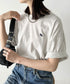 【POLOCHAMPS/ポロチャンプス】 別注 ワンポイント刺繍 クルーネック半袖Tシャツ オーバーサイズ | CL2232052 | ライトグレー