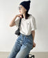 【POLOCHAMPS/ポロチャンプス】 別注 ワンポイント刺繍 クルーネック半袖Tシャツ オーバーサイズ | CL2232052 | ライトグレー
