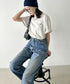 【POLOCHAMPS/ポロチャンプス】 別注 ワンポイント刺繍 クルーネック半袖Tシャツ オーバーサイズ | CL2232052 | ライトグレー