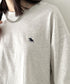 【POLOCHAMPS/ポロチャンプス】 別注 ワンポイント刺繍 クルーネック半袖Tシャツ オーバーサイズ | CL2232052 | ライトグレー