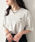 【POLOCHAMPS/ポロチャンプス】 別注 ワンポイント刺繍 クルーネック半袖Tシャツ オーバーサイズ | CL2232052 | ライトグレー