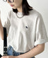 【POLOCHAMPS/ポロチャンプス】 別注 ワンポイント刺繍 クルーネック半袖Tシャツ オーバーサイズ | CL2232052 | ライトグレー
