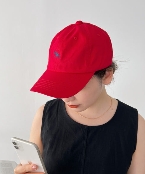【POLOCHAMPS/ポロチャンプス】別注 ワンポイント 刺繍 ユニセックス ローキャップ | CL5231380 | レッド