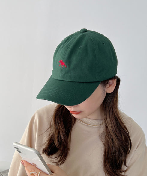 【POLOCHAMPS/ポロチャンプス】別注 ワンポイント 刺繍 ユニセックス ローキャップ | CL5231380 | ダークグリーン