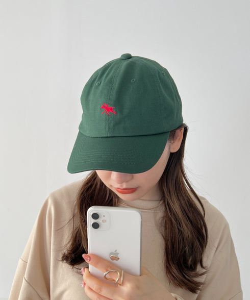 【POLOCHAMPS/ポロチャンプス】別注 ワンポイント 刺繍 ユニセックス ローキャップ | CL5231380 | ダークグリーン