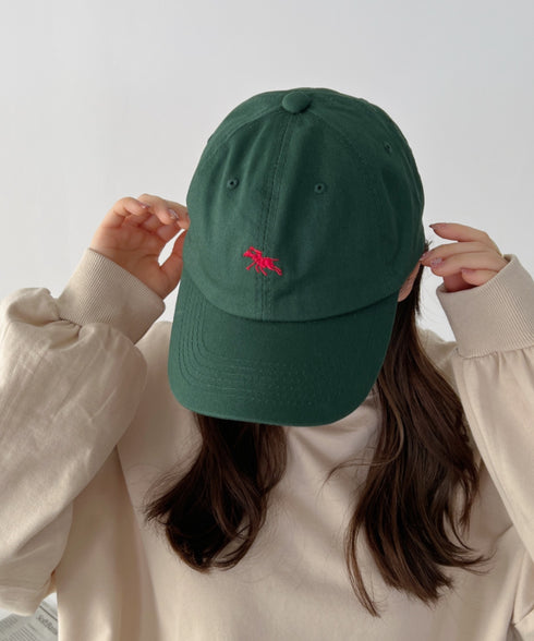 【POLOCHAMPS/ポロチャンプス】別注 ワンポイント 刺繍 ユニセックス ローキャップ | CL5231380 | ダークグリーン