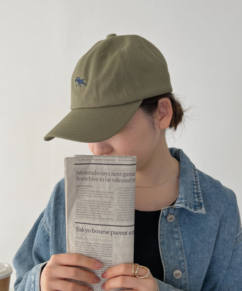 【POLOCHAMPS/ポロチャンプス】別注 ワンポイント 刺繍 ユニセックス ローキャップ | CL5231380 | カーキ