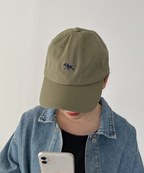 【POLOCHAMPS/ポロチャンプス】別注 ワンポイント 刺繍 ユニセックス ローキャップ | CL5231380 | カーキ