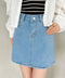 コットンデニム台形ミニスカート | CL2231559 | ライトブルー