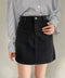 コットンデニム台形ミニスカート | CL2231559 | ブラック