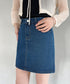 コットンデニム台形ミニスカート | CL2231559 | ネイビー