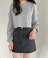 コットンデニム台形ミニスカート | CL2231559 | ダークグレー