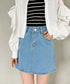 コットンデニム台形ミニスカート | CL2231559 | ライトブルー