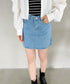 コットンデニム台形ミニスカート | CL2231559 | ライトブルー