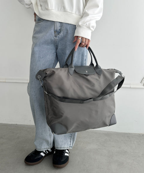 大容量 無地トラベルボストンバッグ トートバッグ ショルダーバッグ | WR1231032 | グレー