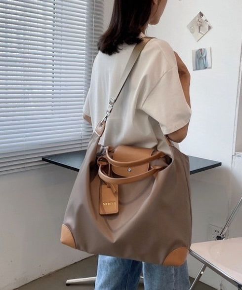 大容量 無地トラベルボストンバッグ トートバッグ ショルダーバッグ | WR1231032 | グレイッシュベージュ