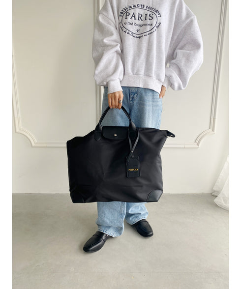 大容量 無地トラベルボストンバッグ トートバッグ ショルダーバッグ | WR1231032 | ブラック