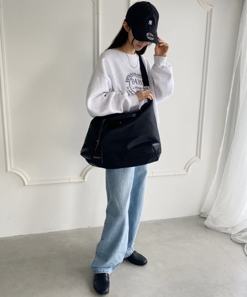 大容量 無地トラベルボストンバッグ トートバッグ ショルダーバッグ | WR1231032 | ブラック